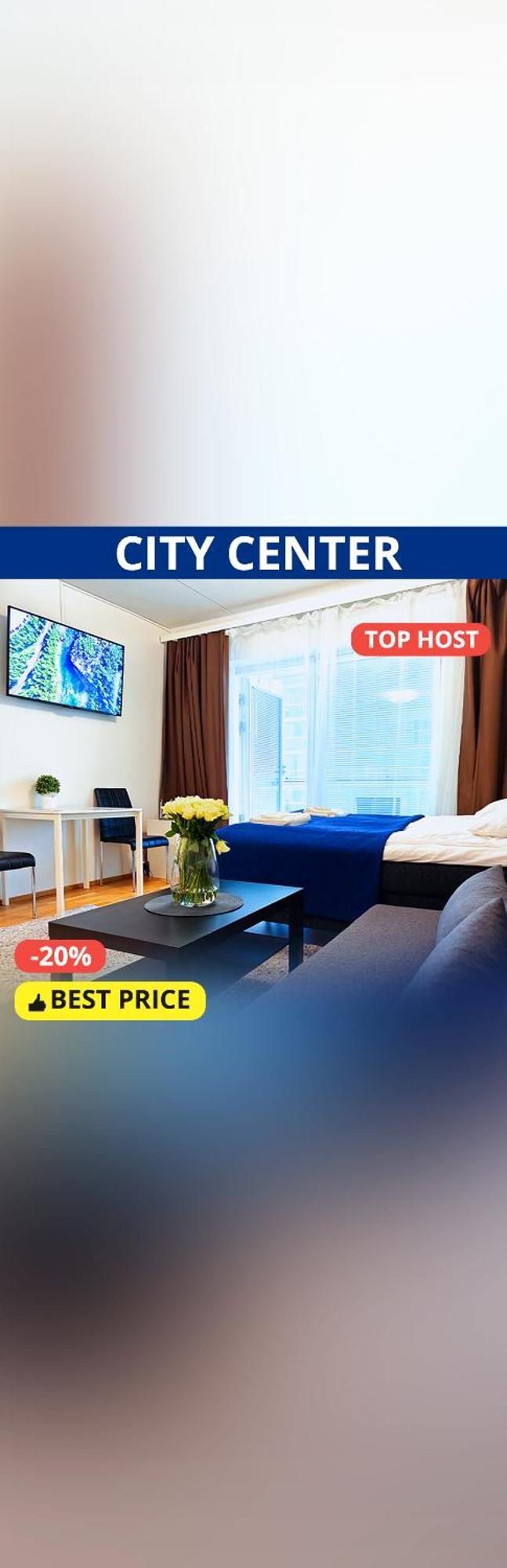 City Center 1R Studio With Perfect View, Parking Оулу Экстерьер фото